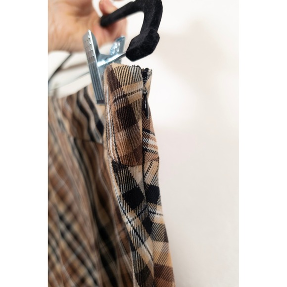 Vintage White Stag Skirt Womens 12P Brown Plaid Bias Cut Preppy Dark Academia - Picture 7 of 12